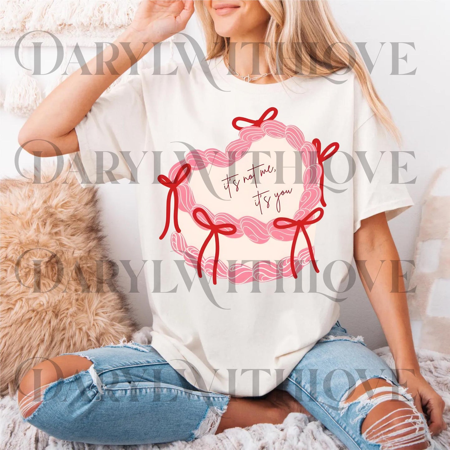 It's Not Me It's You Heart Cake png Love, Trendy png, Valentine Gift png, Playful Pastel Aesthetic