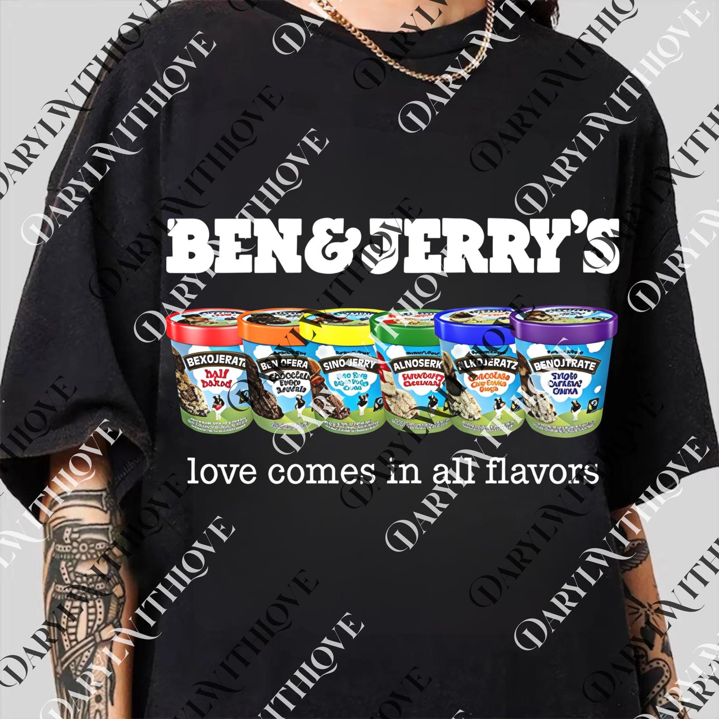 Funny Pride Ben and Jerrys love comes in all flavors png, LGBTQ png, Pride Month png, LGBTQ png, Lesbian png, Digital File