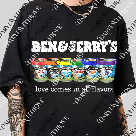 Funny Pride Ben and Jerrys love comes in all flavors png, LGBTQ png, Pride Month png, LGBTQ png, Lesbian png, Digital File