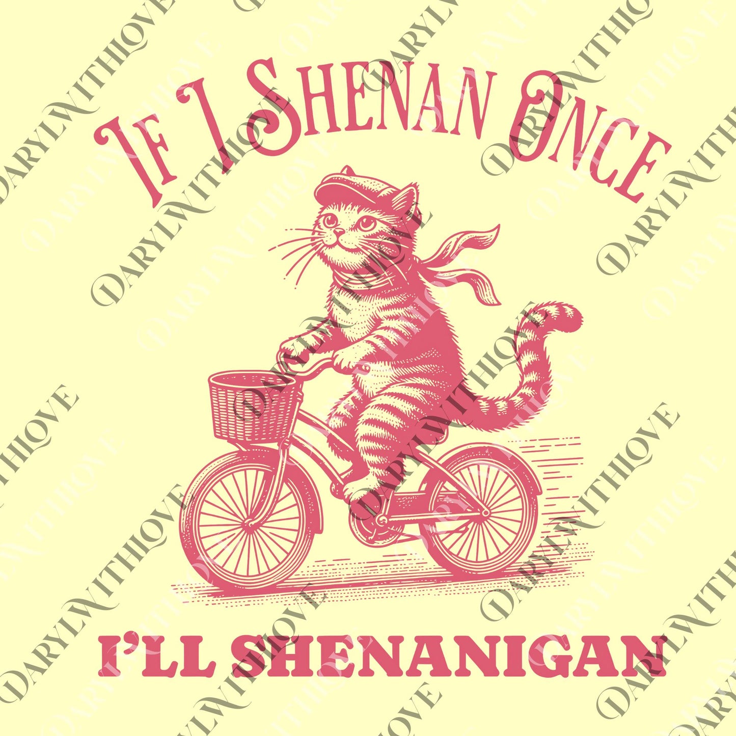 Funny St Patricks Day Cat png, Cat Lover St Patricks Day png, If I Shenan Once I'll Shenanigan png, Irish Cat Humor png