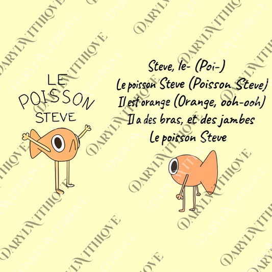 Retro Funny Steve Le Poisson png, Orange Fish Steve png, Vintage Funny Meme png, Cute Cartoon Fish png, Digital File