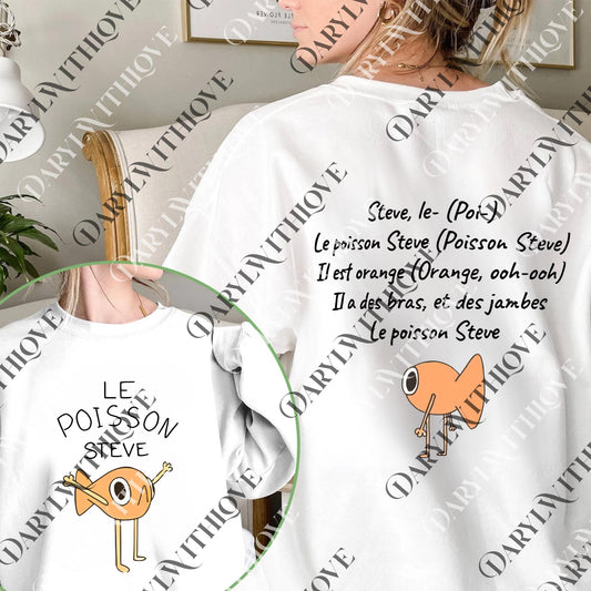 Retro Funny Steve Le Poisson png, Orange Fish Steve png, Vintage Funny Meme png, Cute Cartoon Fish png, Digital File