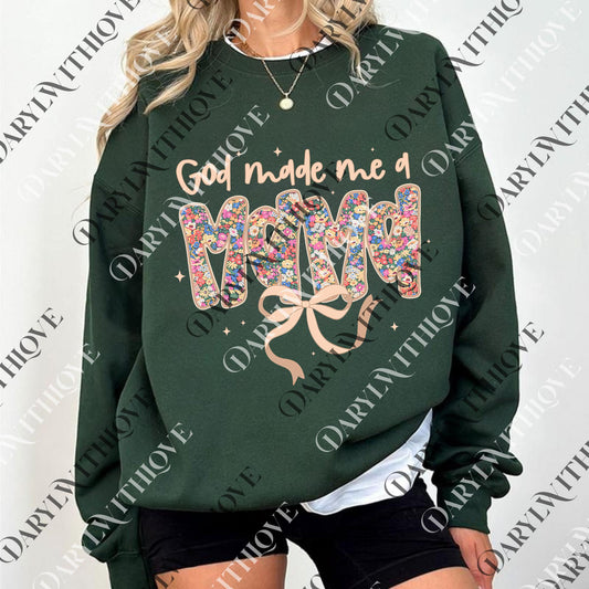 God Made Me A Mama Christian Moms Stylish Faith-Based png, Perfect png for Mothers Day, Religious Mom Gift, Bible Verse png