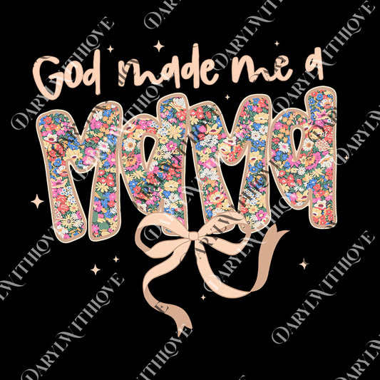 God Made Me A Mama Christian Moms Stylish Faith-Based png, Perfect png for Mothers Day, Religious Mom Gift, Bible Verse png
