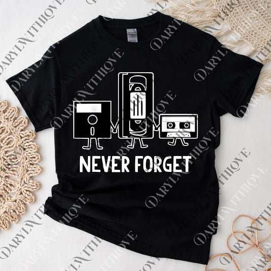 Never Forget Mens Cassette Tape VHS Gamer Old School Mens Very Funny png