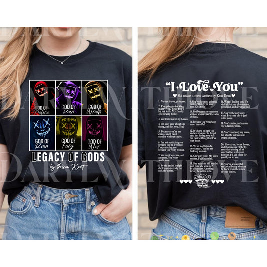 Legacy of Gods I Love You Book Quotes 2 Sides png, Legacy of Gods Heathens png, Dark Romance, Bookish png