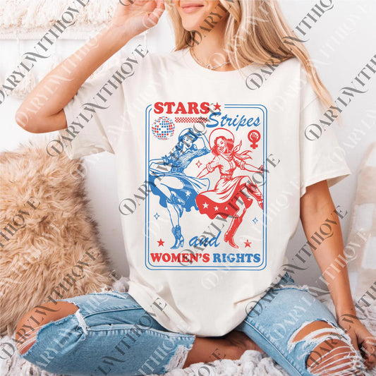 Stars Stripes and Equal Rights png, Girls Will be Girls png, 4th of July png, Patriotic png, American Feminist png