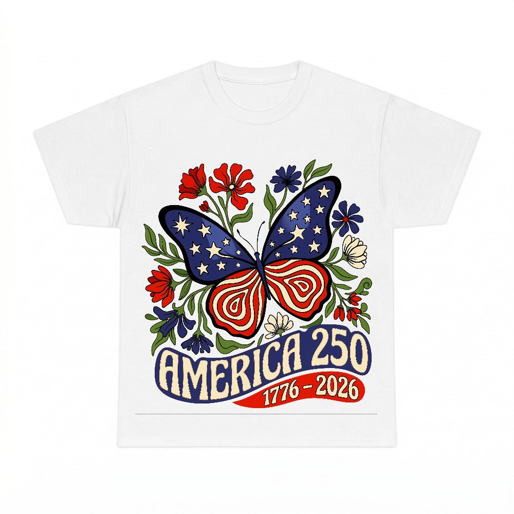 America 250 1776 2026 PNG, Patriotic Butterfly Floral Flag Sublimation Design, Patriotic 250th Anniversary Digital Download, Instant Download