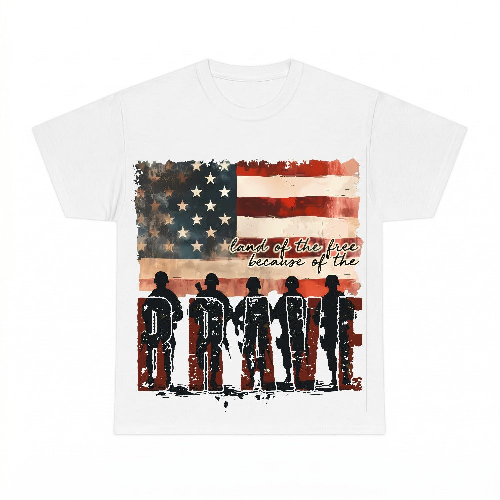 Land of the Free Because of the Brave patriotic design
