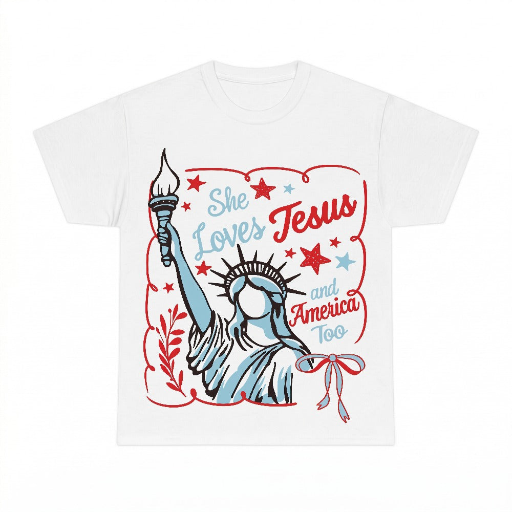 She Loves Jesus And America Too PNG, Patriotic Christian Liberty Faith Sublimation Design, 4th of July Digital Download, Instant Download