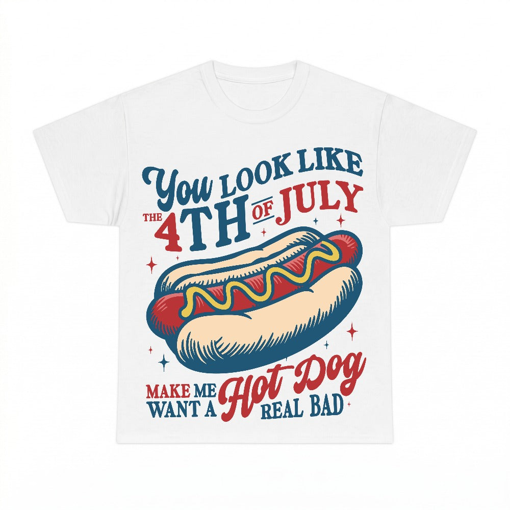 You Look Like The 4th Of July Hot Dog T-Shirt PNG, Patriotic Summer BBQ Tee Sublimation Design, 4th of July Digital Download, Instant Download