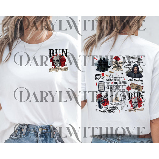 Run Little Mouse png, Haunting Adeline png, Dark Romance png, Women's Book Lover png, Rose Skeleton digital file