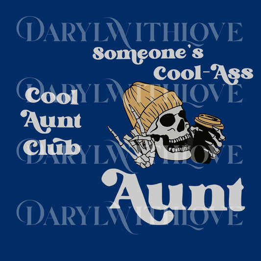 Someones Cool Ass Aunt Front And Back Comfort Colors Graphic png, Cool Aunts Club png, Unisex Retro digital file