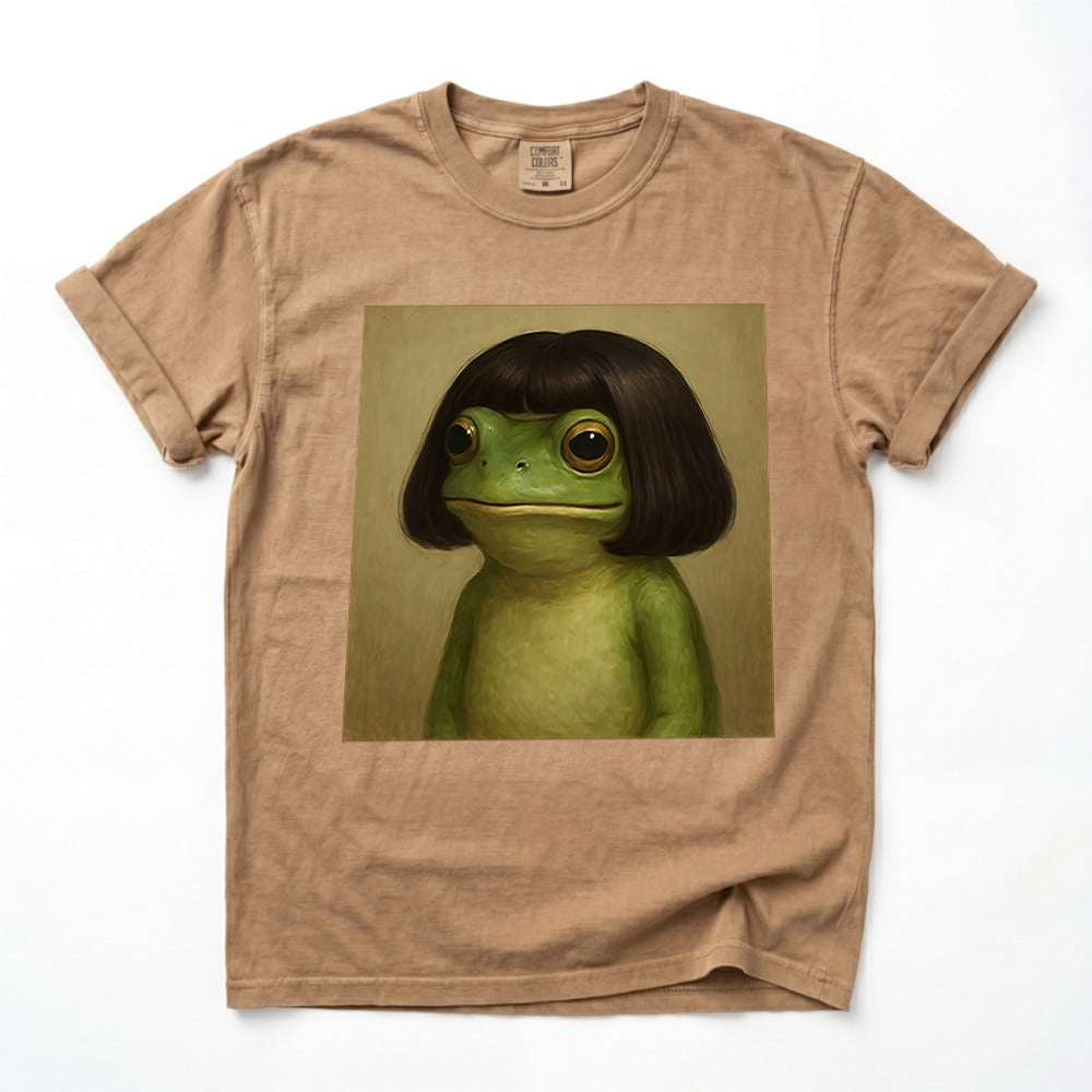 Frog with Bob Haircut Meme Hoodie