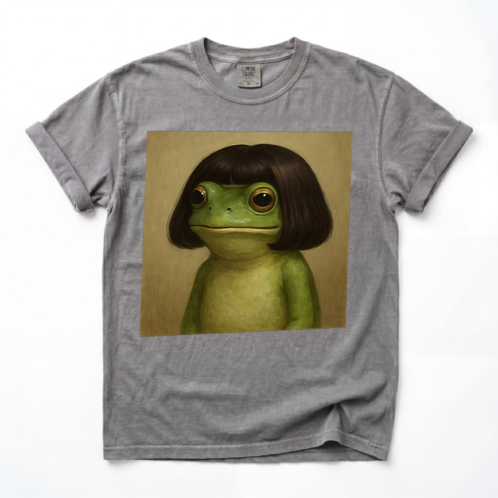 Frog with Bob Haircut Meme Hoodie