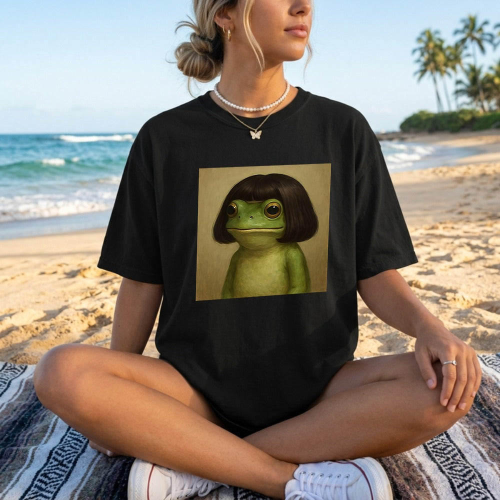 Frog with Bob Haircut Meme Hoodie