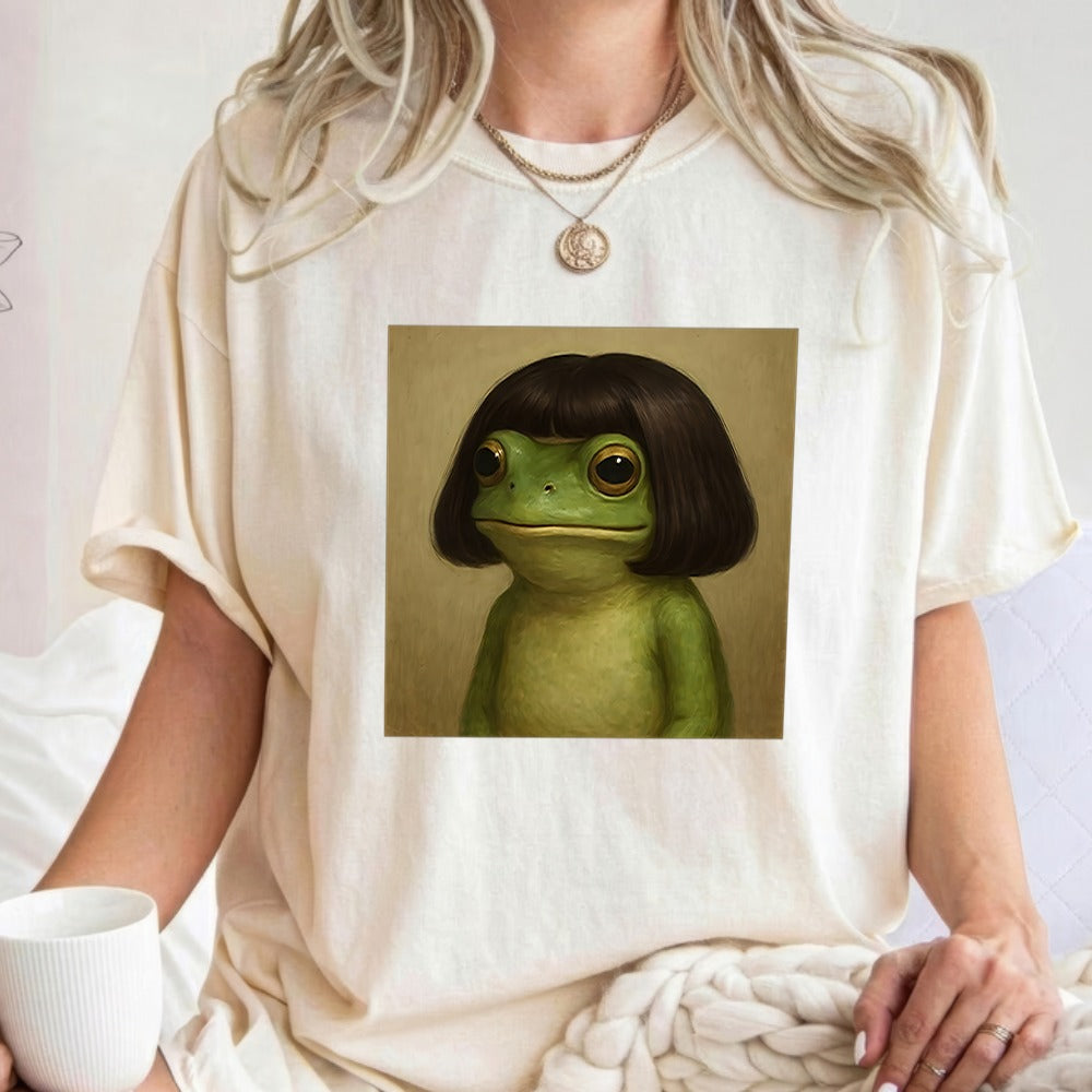 Frog with Bob Haircut Meme Hoodie