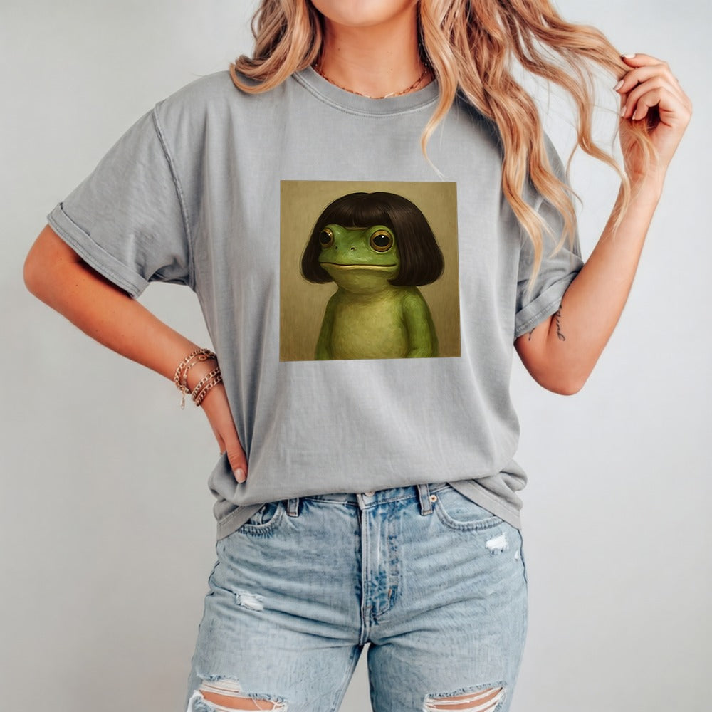 Frog with Bob Haircut Meme Hoodie