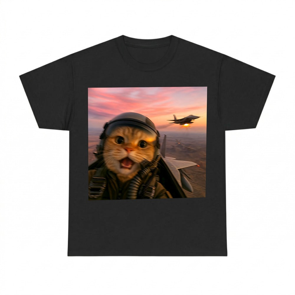 Funny Fighter Pilot Cat Shirt