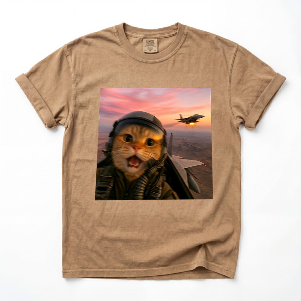 Funny Fighter Pilot Cat Shirt