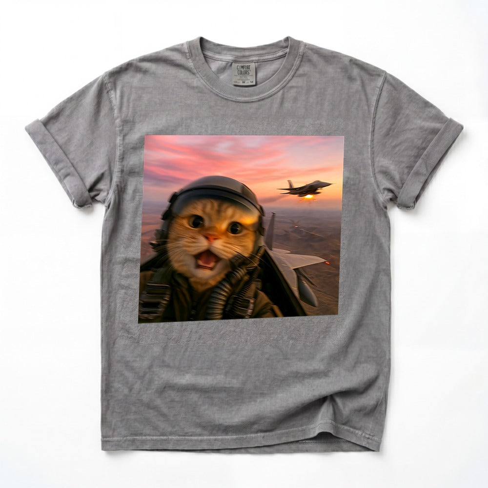 Funny Fighter Pilot Cat Shirt