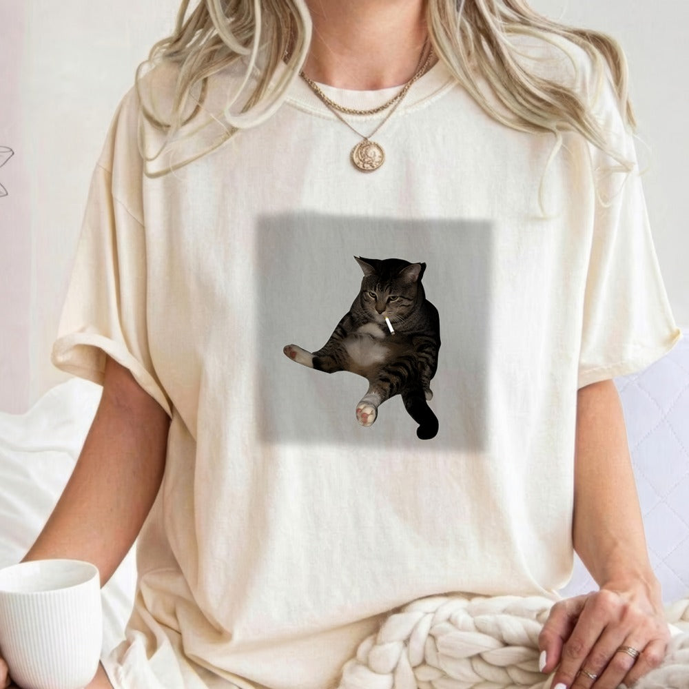 Funny Smoking Cat Meme Shirt
