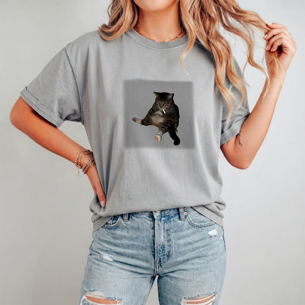 Funny Smoking Cat Meme Shirt