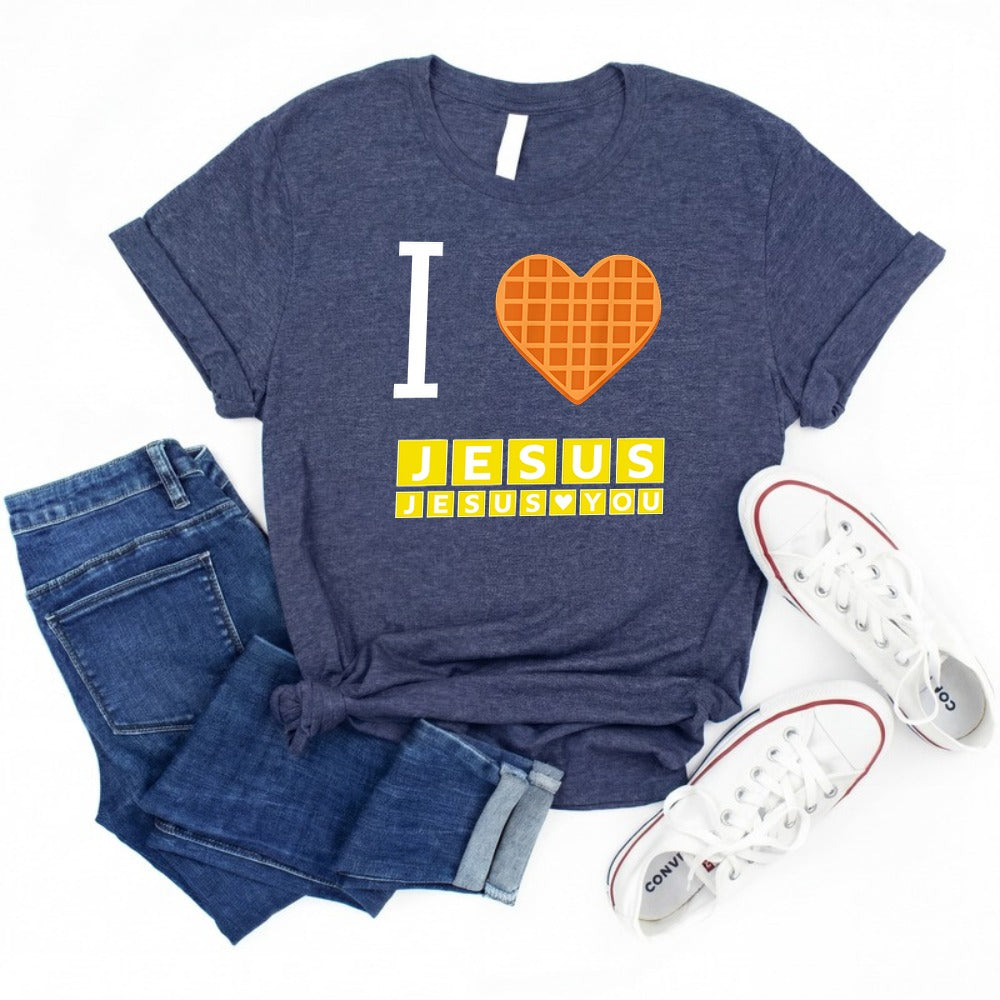 I Love Jesus Jesus Love You Waffle Comfort Colors Shirt