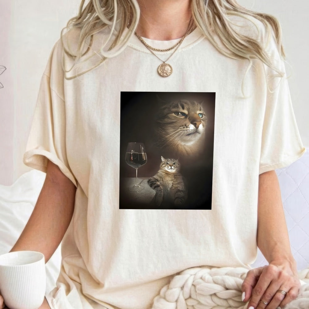 Funny Wine Cat Meme Shirt