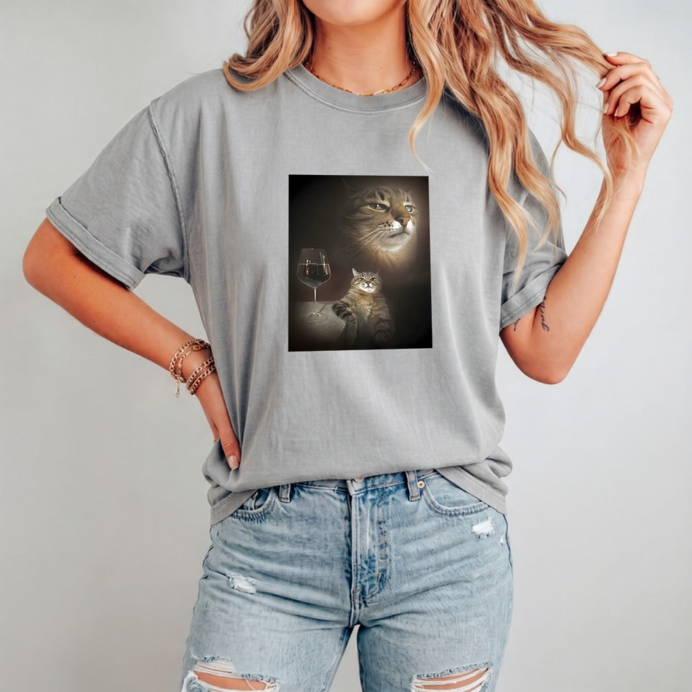Funny Wine Cat Meme Shirt