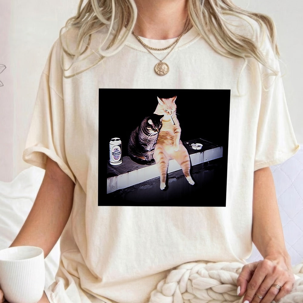 Vintage Cat Smoking Shirt