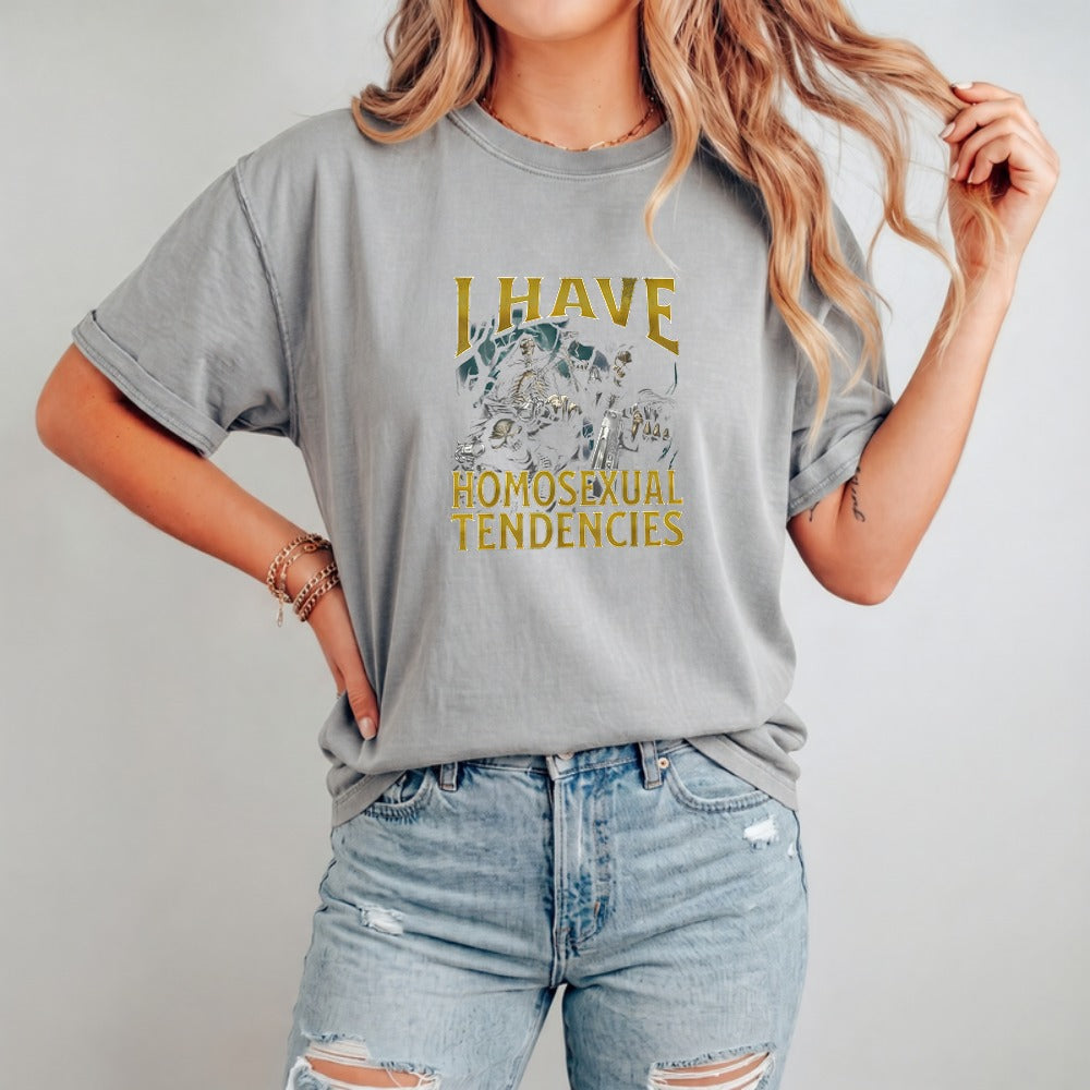 I Have Homosexual Tendencies Funny Werewolf Meme Bootleg Graphic Tshirt