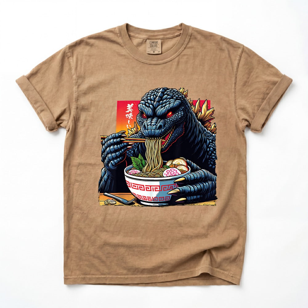 Japanese Godzilla Eating Ramen T-Shirt