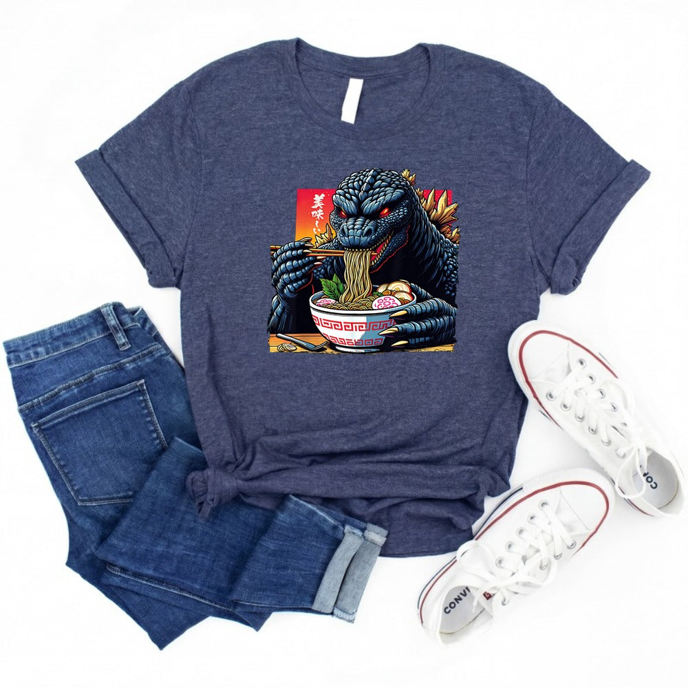 Japanese Godzilla Eating Ramen T-Shirt
