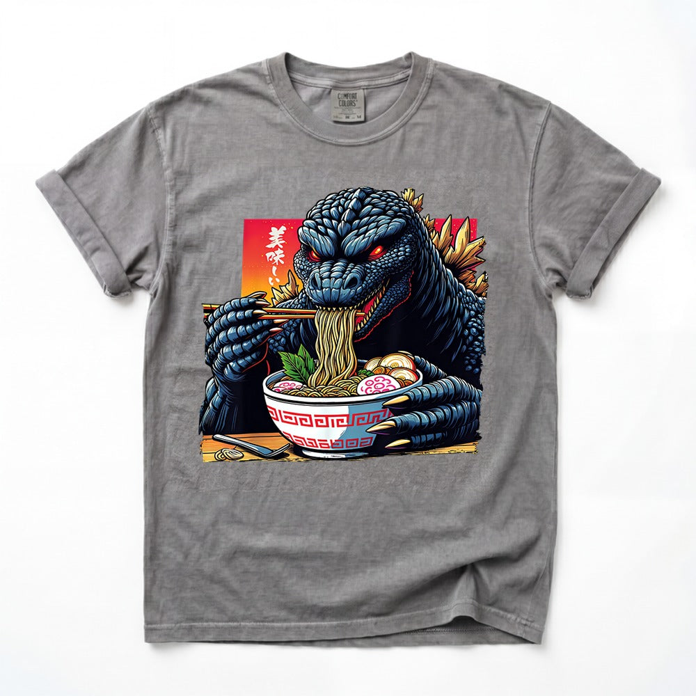 Japanese Godzilla Eating Ramen T-Shirt