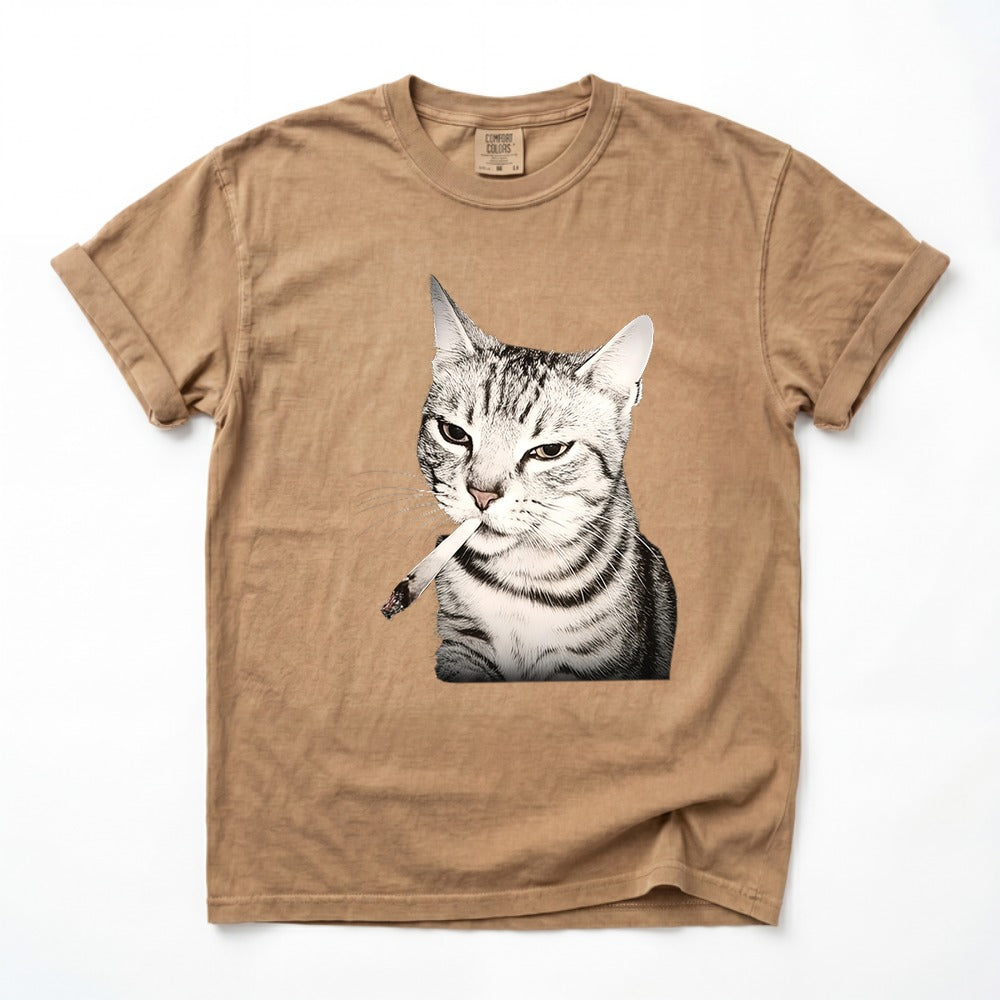Vintage Smoking Cat Meme Shirt