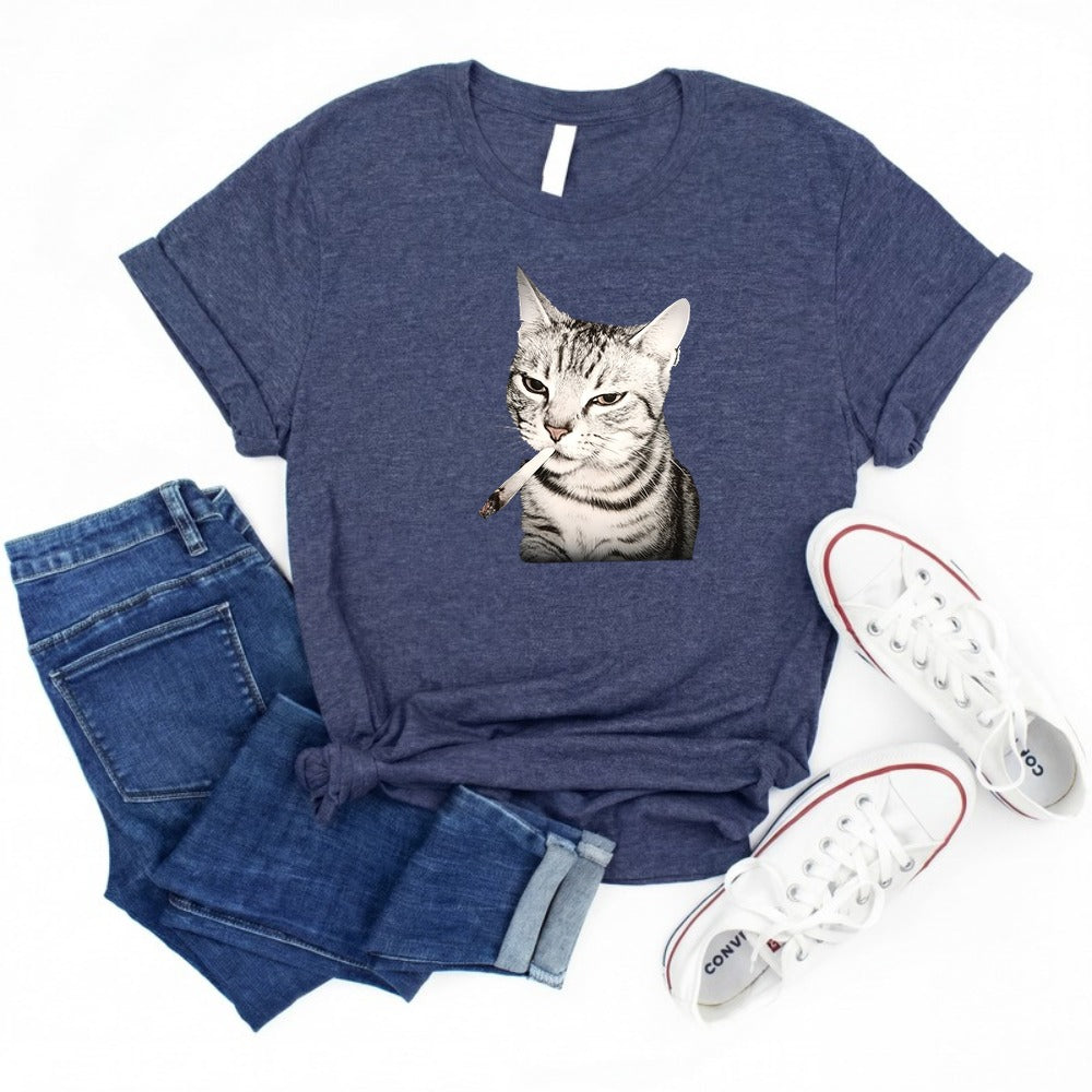 Vintage Smoking Cat Meme Shirt