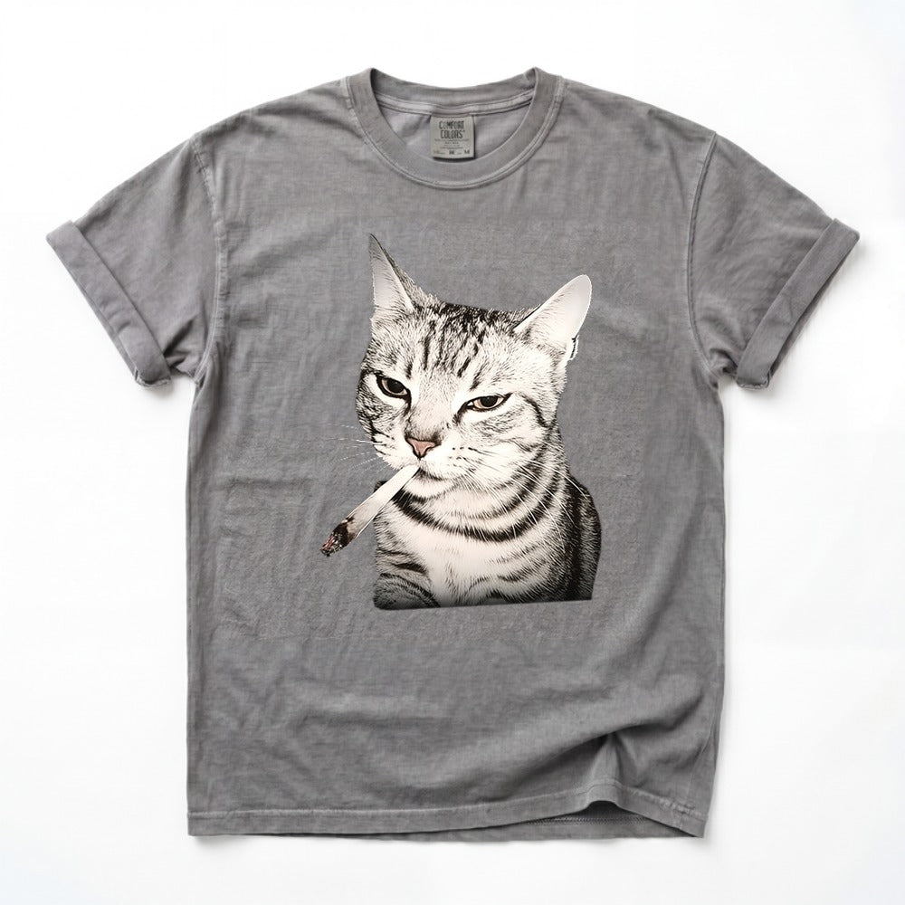 Vintage Smoking Cat Meme Shirt