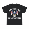 I Put The Tism In Patriotism Shirt, Funny Patriotic Eagle Au