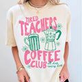 Funny Teacher Coffee Shirt, Comfort Colors Retro Tired Teacher Tee, Coffee & Chaos Back to School Teacher Gift