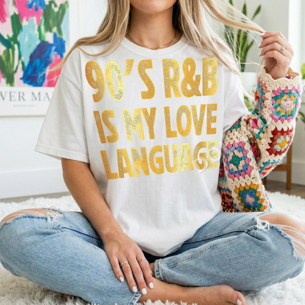 90'S R&b Is My Love Language PNG, 90s Music Digital Download, Retro Vibes Instant Download