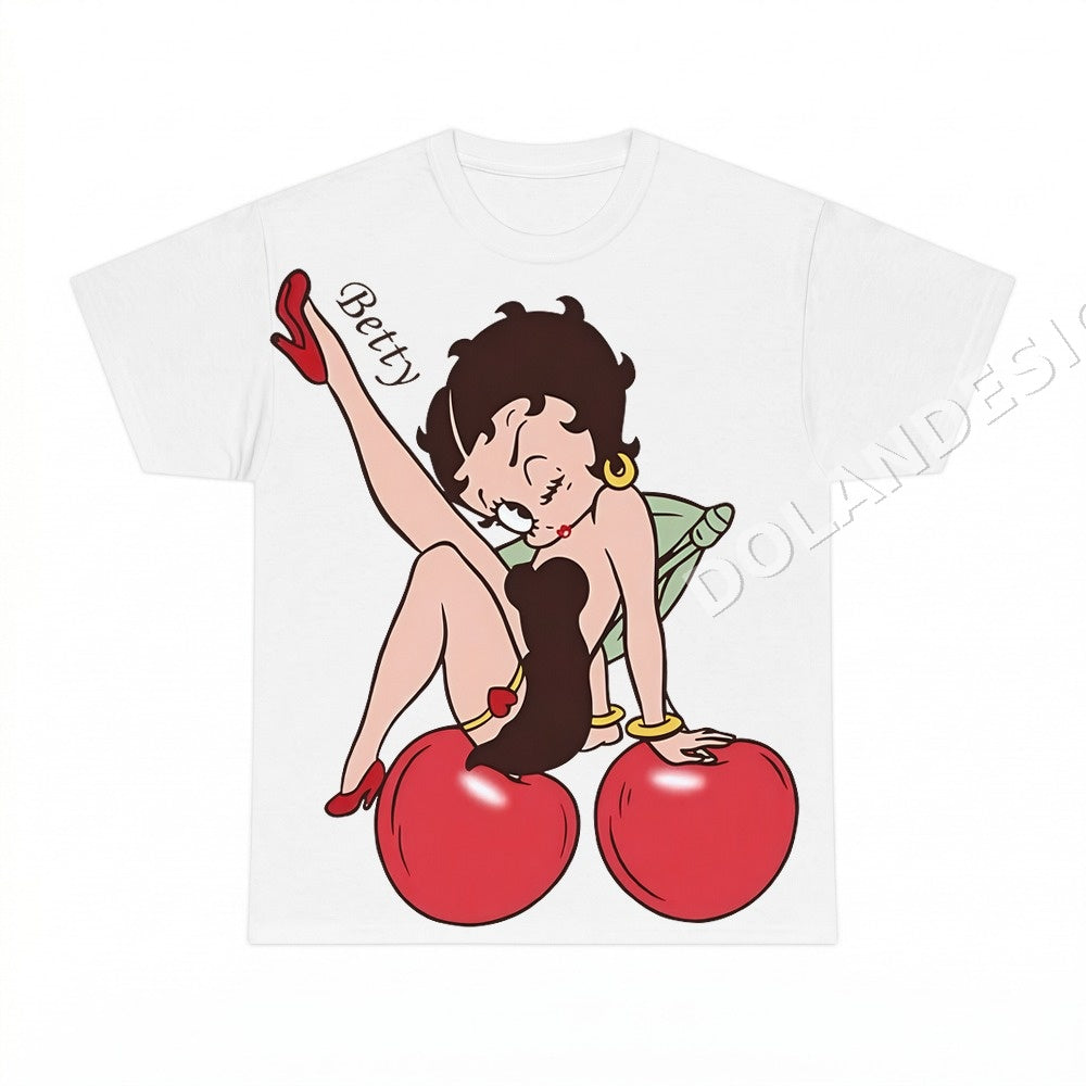 Betty Boop Cherries PNG, Y2k Coquette Digital Download, Retro Girly Shirt Design