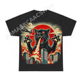 Black Cat Fire Breathing City PNG, Dark Fantasy Digital Download, Instant Download