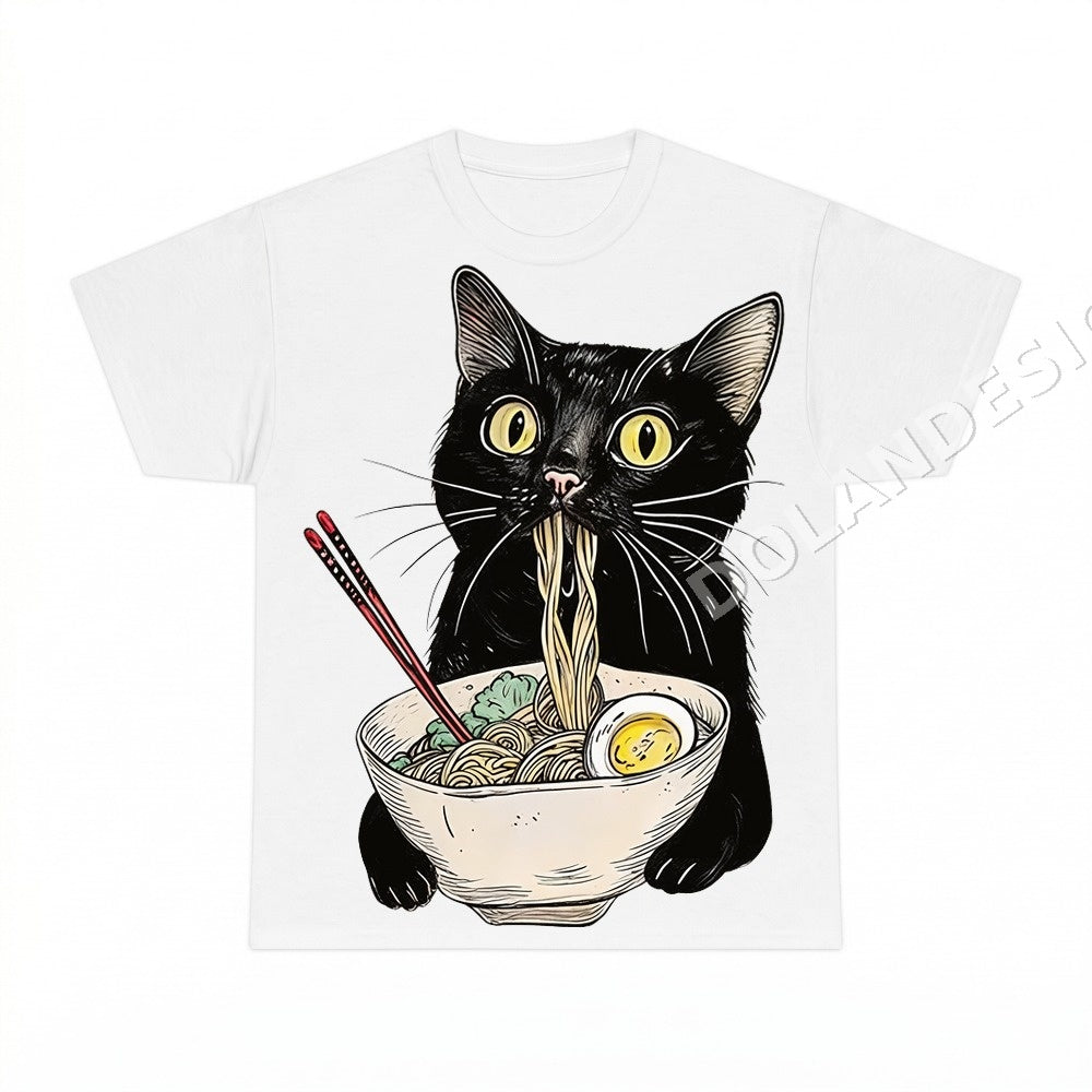 Black Cat Ramen PNG, Funny Cat Lover Digital Download, Cute Kitten Sublimation