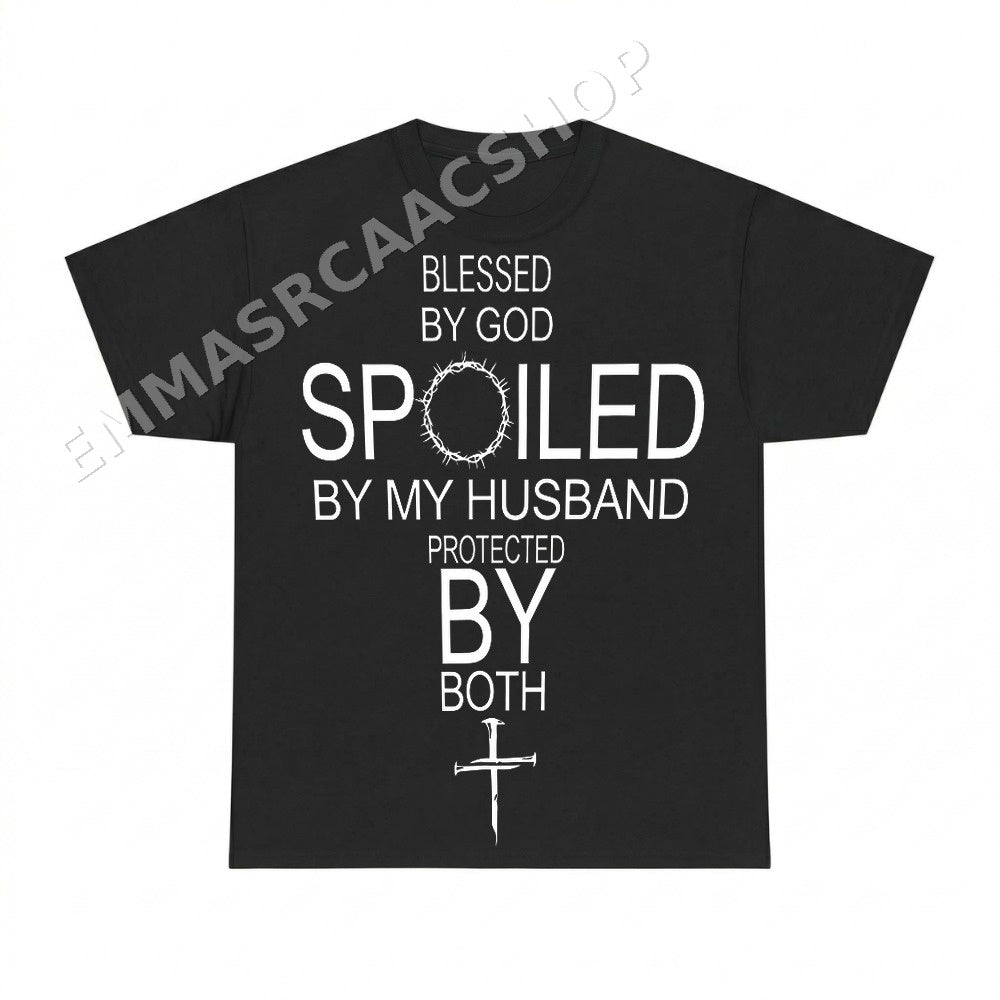 Blessed By God Spoiled By My Husband Protected By Both Christian PNG, Faith Bible Verse Digital Download