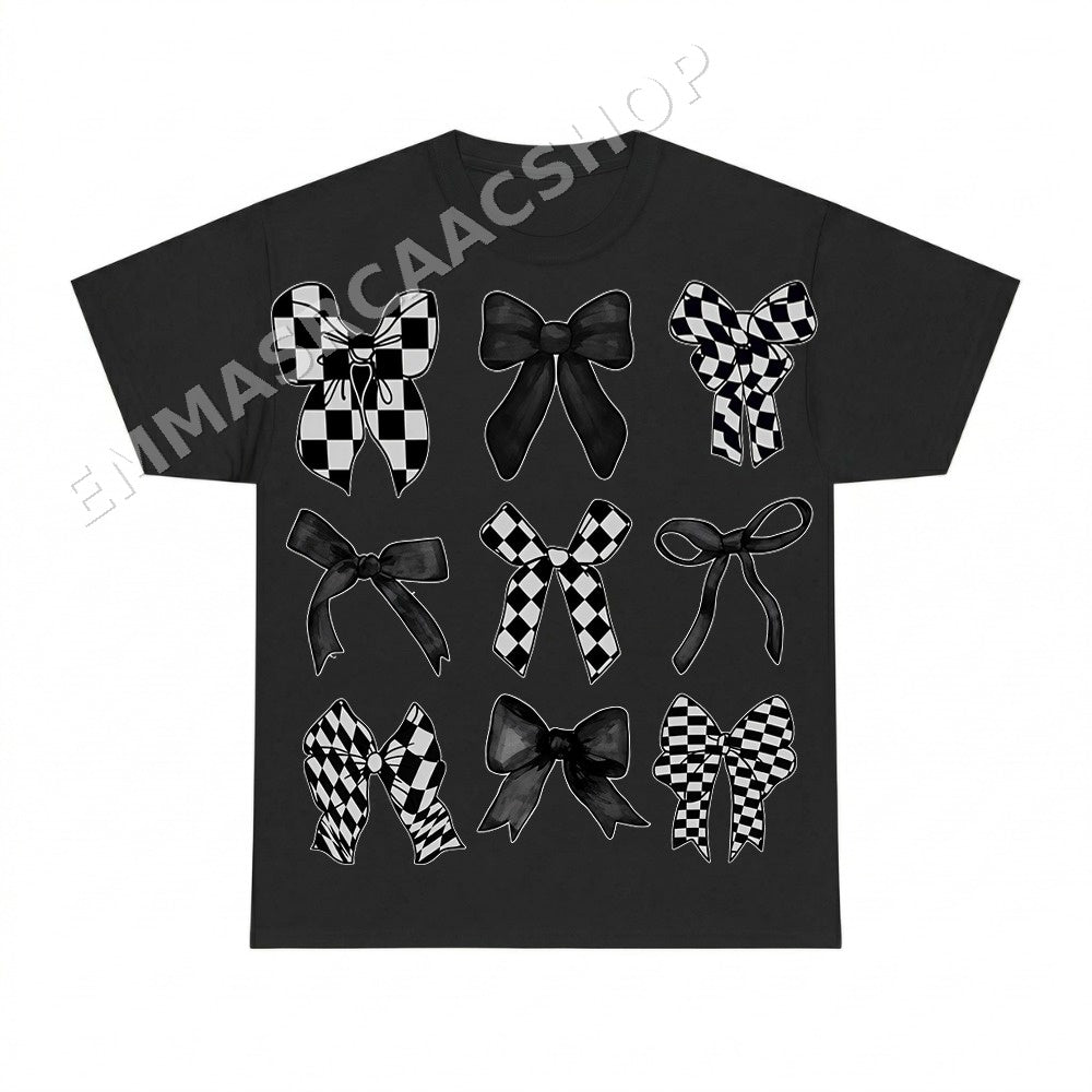Bow Grid Y2k Coquette PNG, Black Checkerboard Girly Digital Download