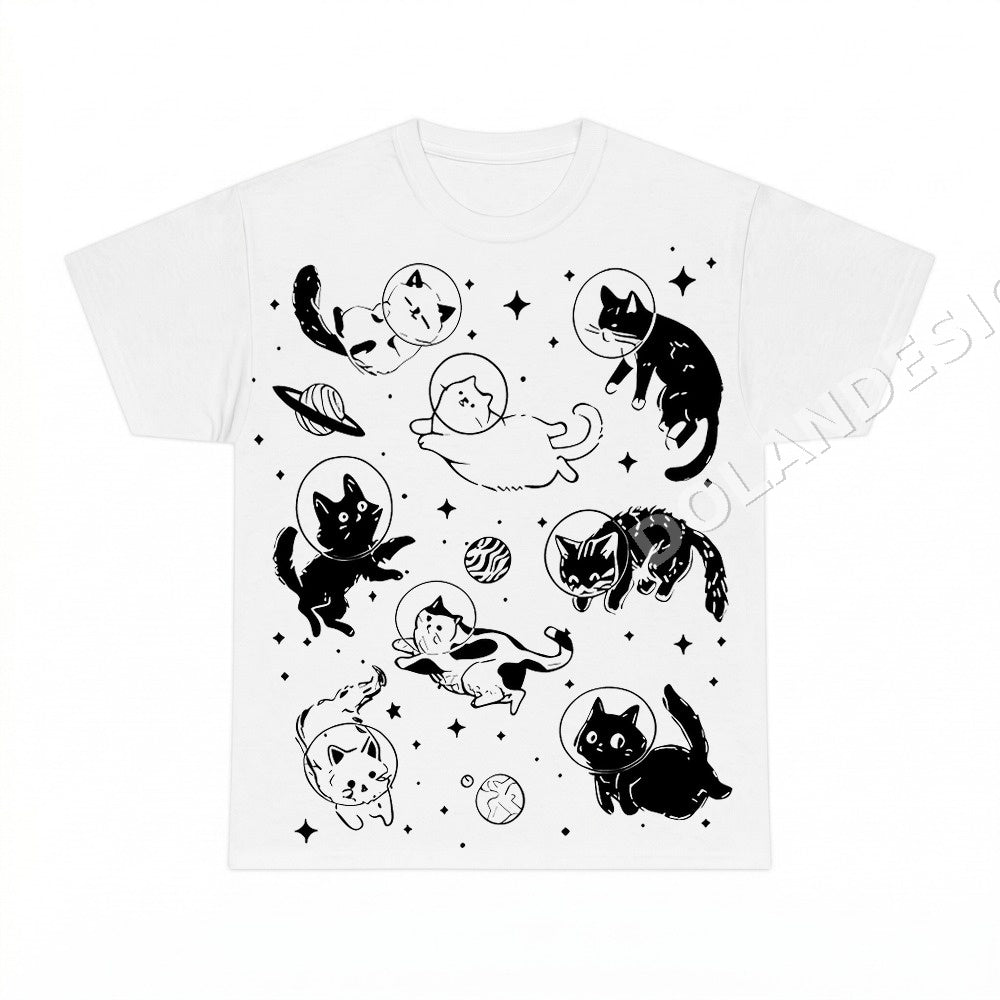 Cartoon Cats in Space PNG, Whimsical Digital Download, Instant Download