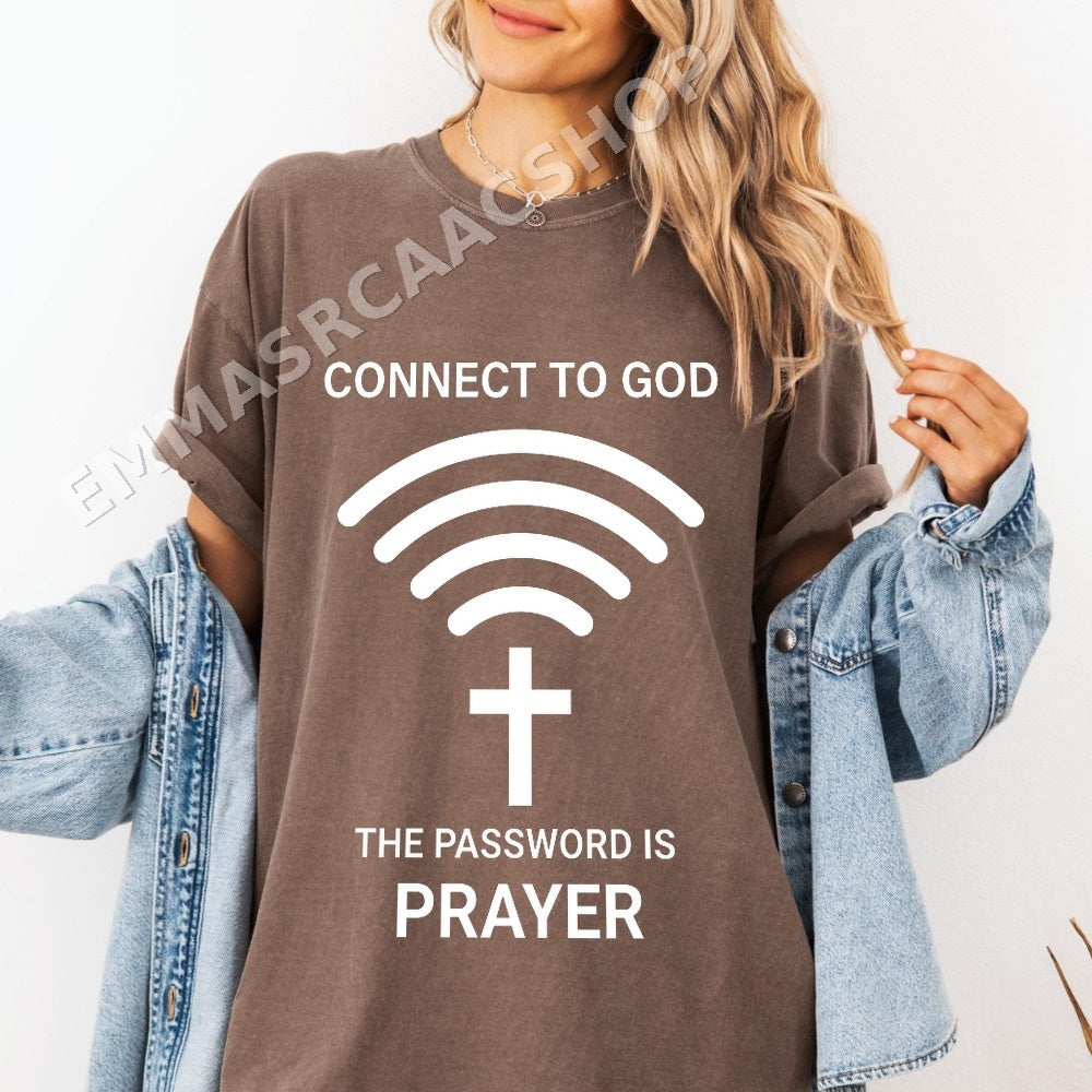 Connect To God Prayer WiFi Cross PNG, Christian Faith Digital Download