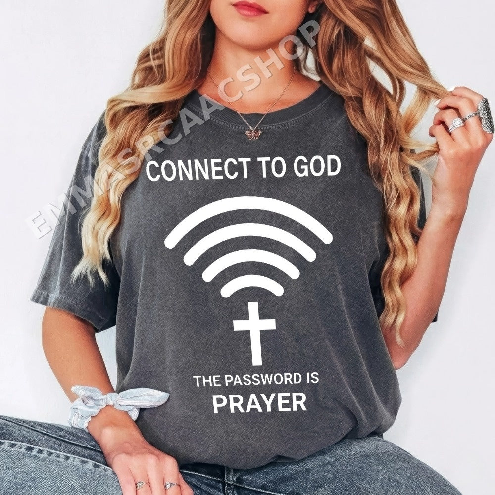 Connect To God Prayer WiFi Cross PNG, Christian Faith Digital Download
