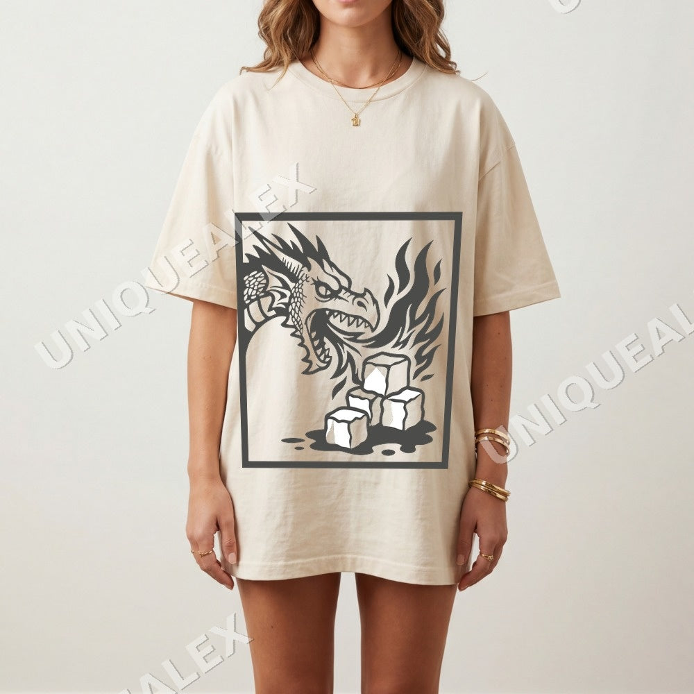 Dragon Fire Ice Cubes Dark Humor Shirt - Gildan Unisex Tee